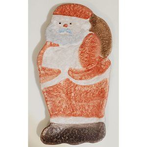 Vintage Ceramic Marked Italy Santa Clause Wall Hanging Tray